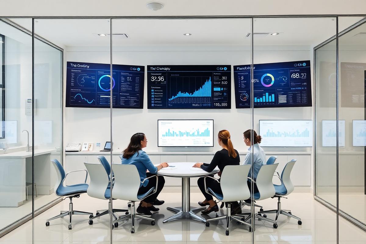Team reviewing clinic analytics dashboards