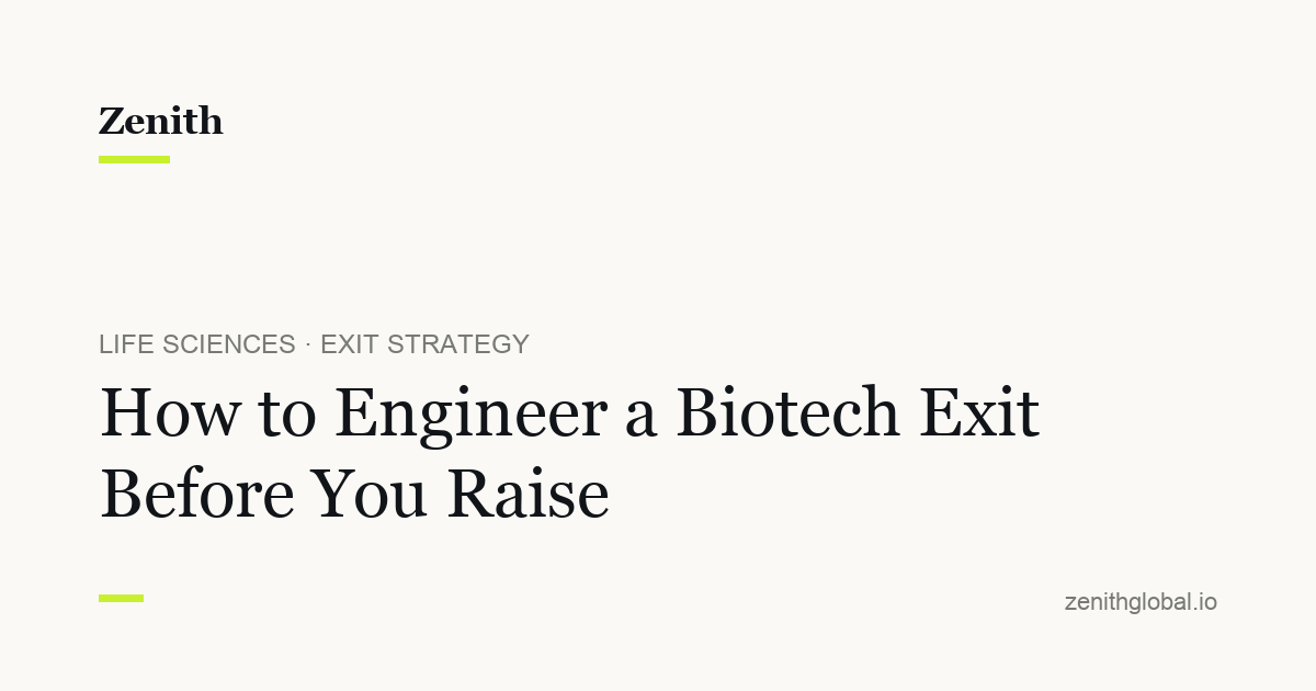 How to Engineer a Biotech Exit Before You Raise a Dime