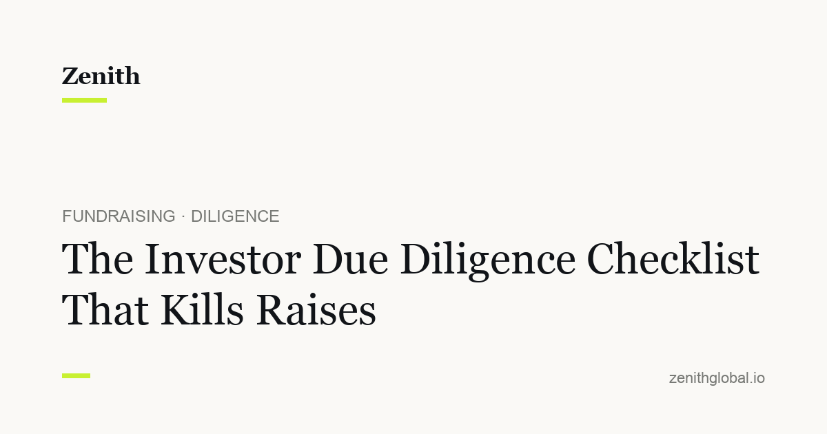 The Investor Due Diligence Checklist That Kills Raises