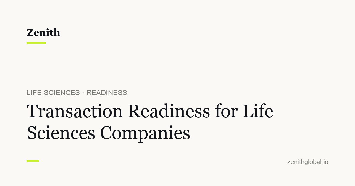 Transaction Readiness for Life Sciences Companies ($2–20M ARR)
